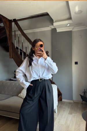 Basic Beyaz Crop Gömlek