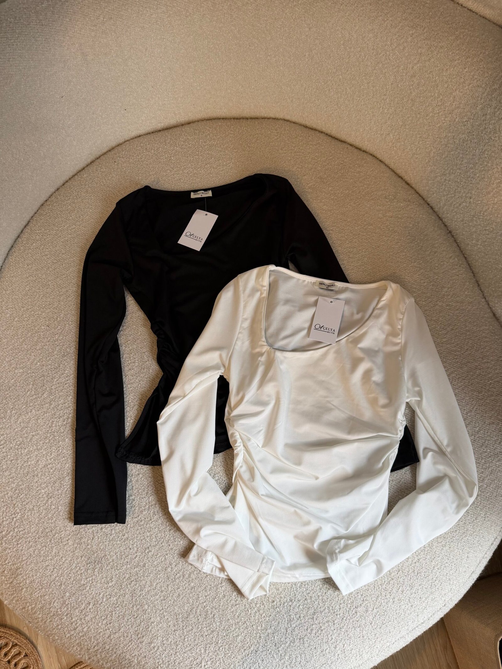 Yandan Büzgülü Asimetrik Yaka Body - Görsel 2