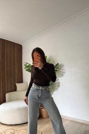 Yüksek Bel Açık Mavi Palazzo Jean