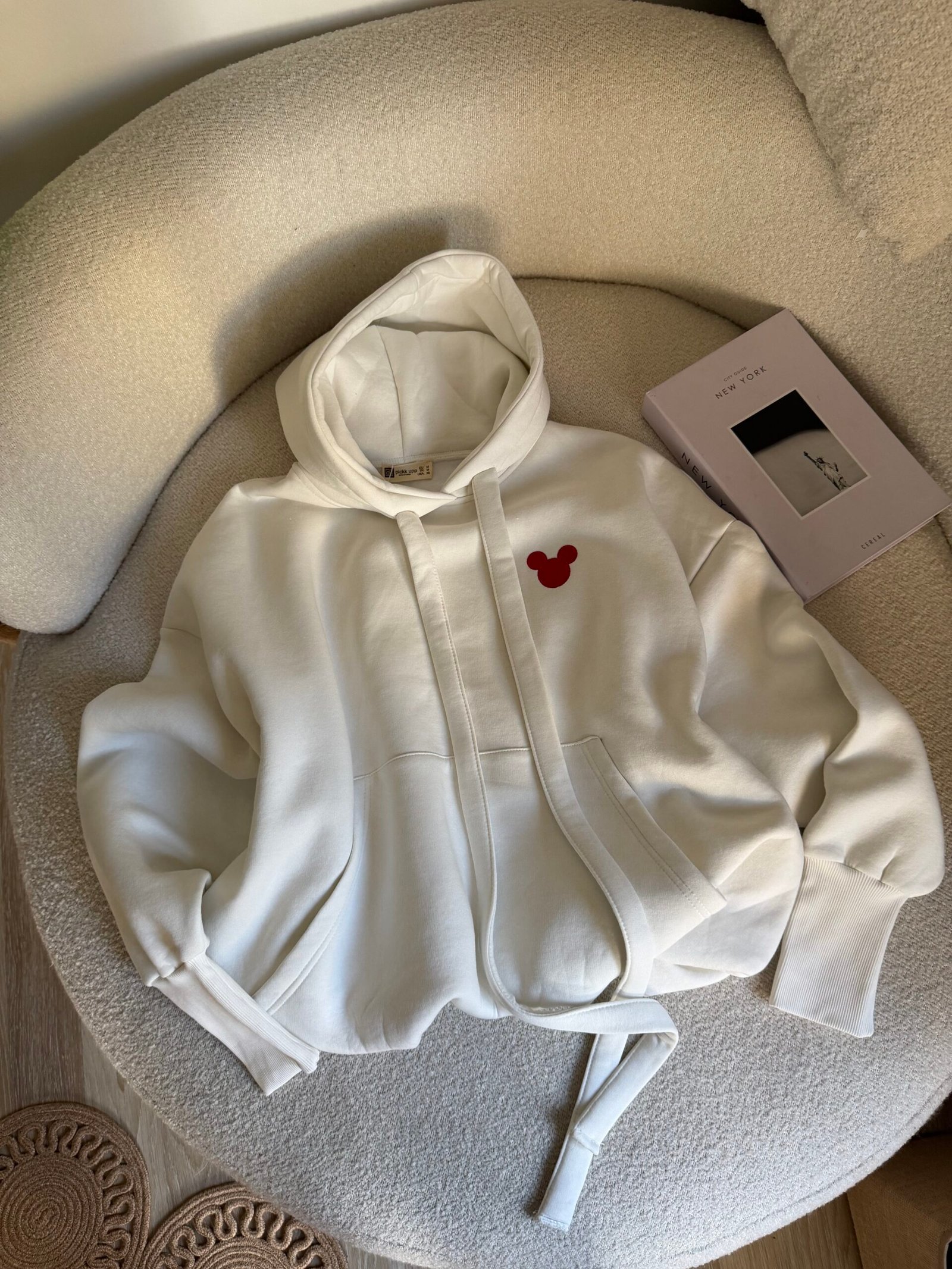 Kapüşonlu Figür Baskılı Üç İplik Polar Sweatshirt - Görsel 2