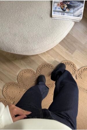 Yüksek Bel Koyu Lacivert Palazzo Jean