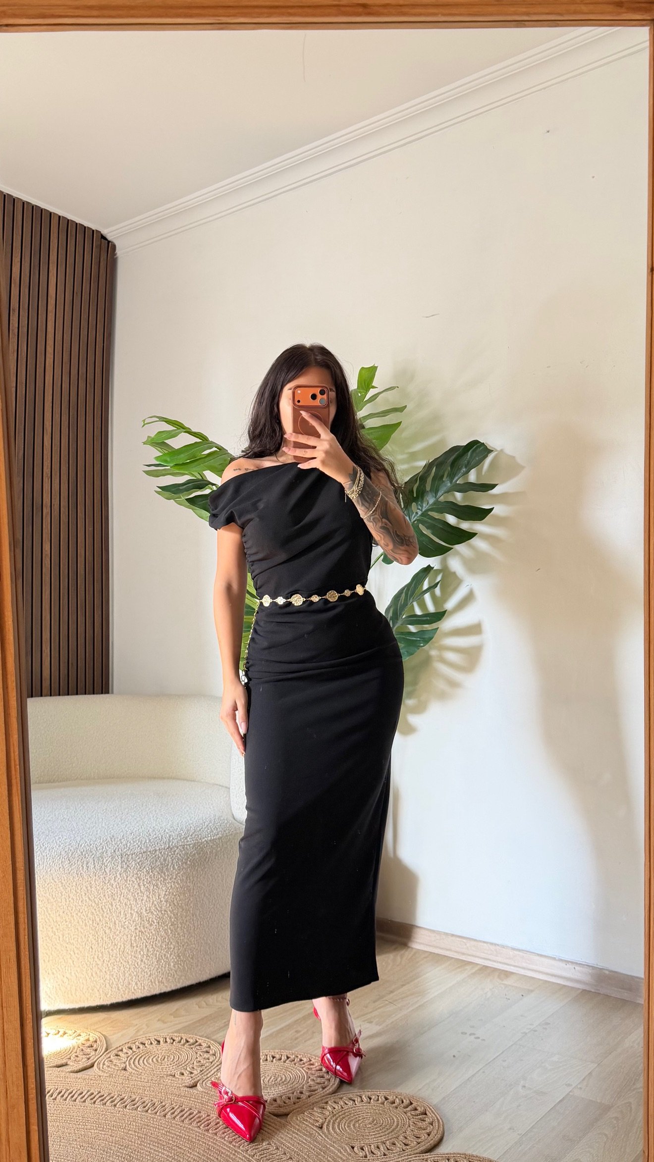 Tek Omuz Drapeli Abiye Elbise - Görsel 2