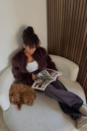 Kristal Taş İşlemeli Yüksek Bel Palazzo Jean