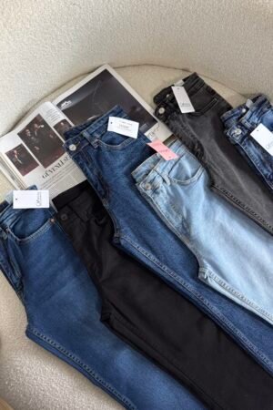 Yüksek Bel Toparlayıcı Fit Kesim Jean - Renk Seçeneği