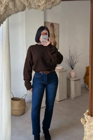 Yüksek Bel Fit Boy Jean