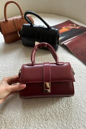 Gold Kilit Tokalı Mini El ve Omuz Çantası