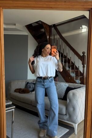 Yüksek Bel Wide Leg (Bol Paça) Jean - Mavi