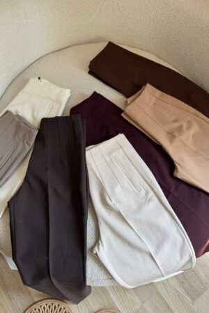 Yüksek Bel Pensli Havuç Kesim Kumaş Pantolon