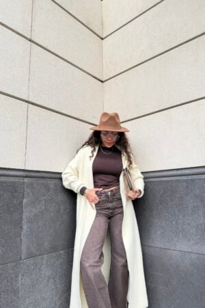 Oversize Uzun Sakallı Triko Hırka