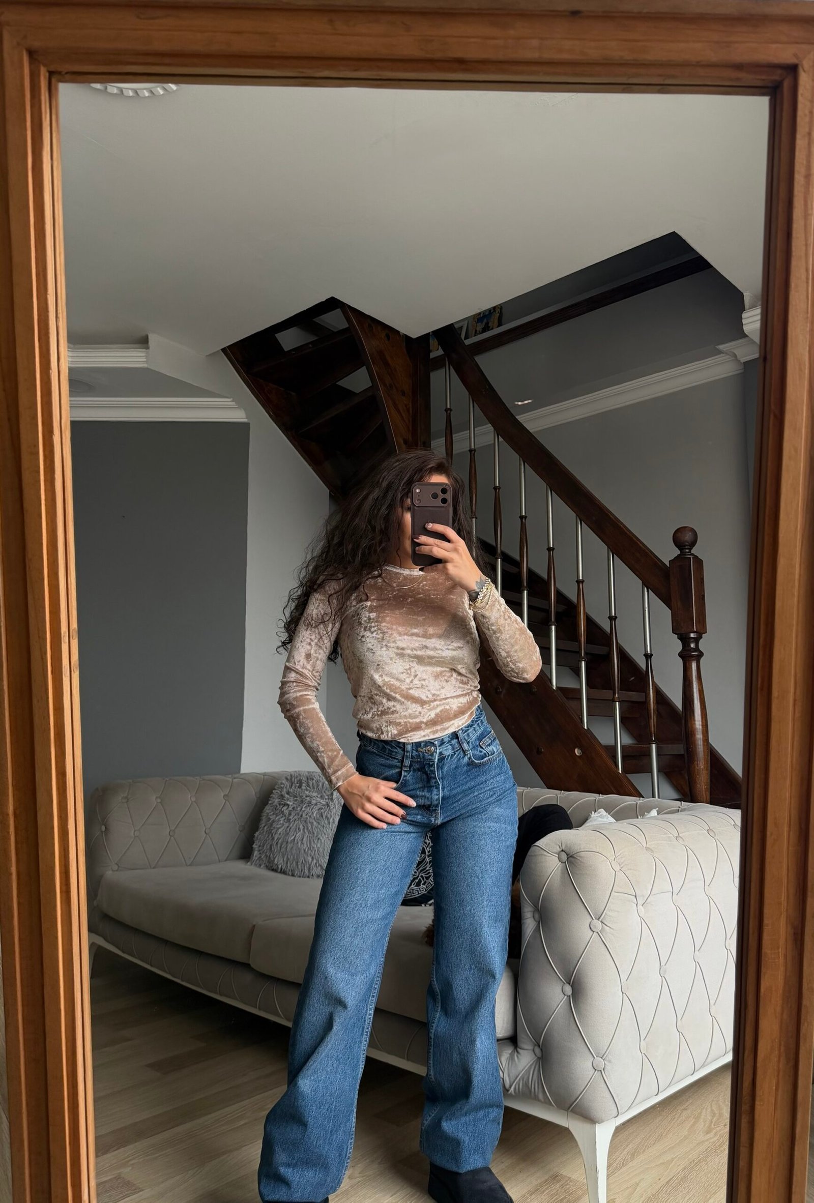 Yüksek Bel Wide Leg (Bol Paça) Jean - Mavi - Görsel 2