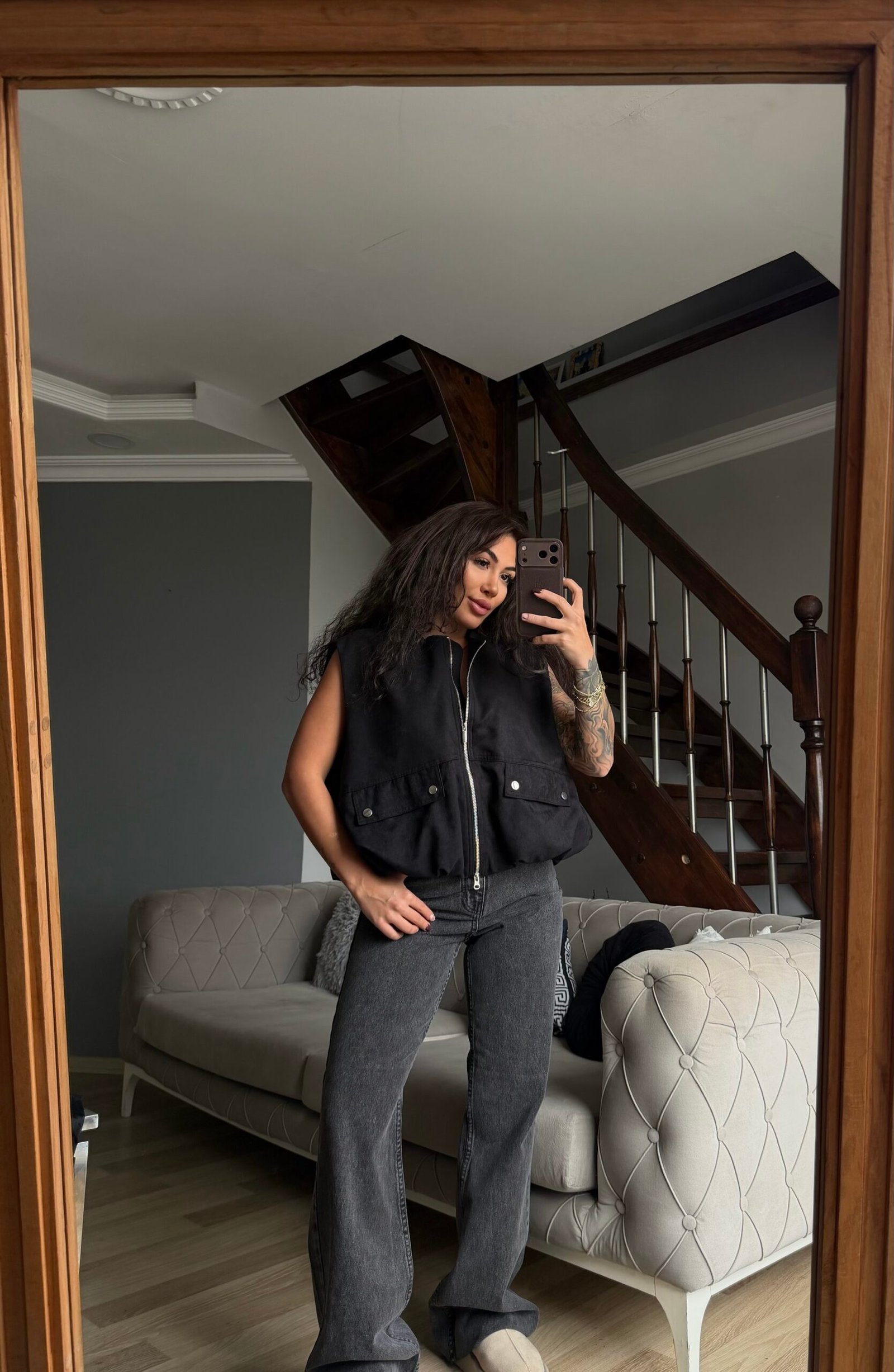 Pelerin Kesim Süet Yelek