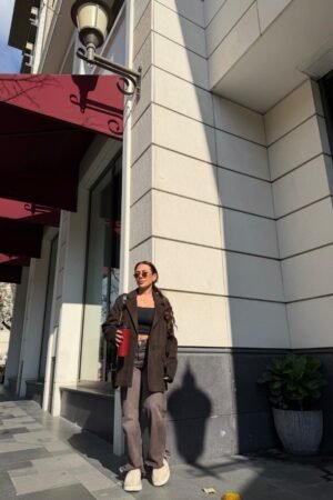Oversize Blazer Ceket - Kahverengi