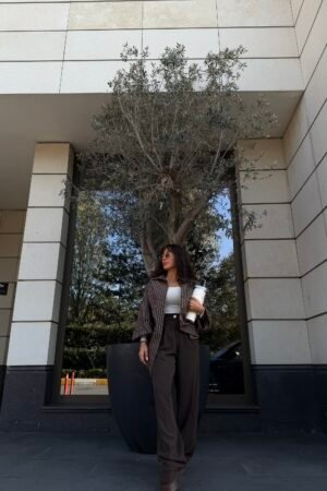 Oversize Çizgili Gömlek