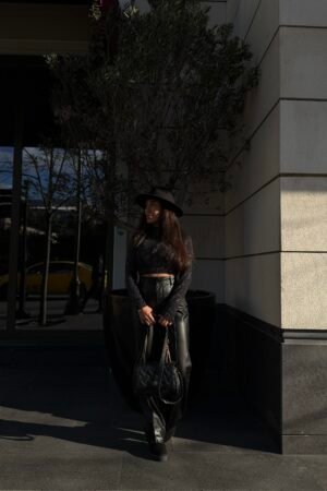 Çimalı deri Pantolon