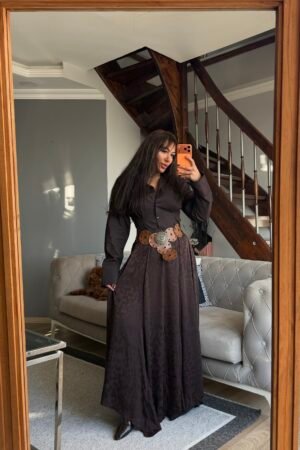 Leopar Desenli Asimetrik Astarlı Etek