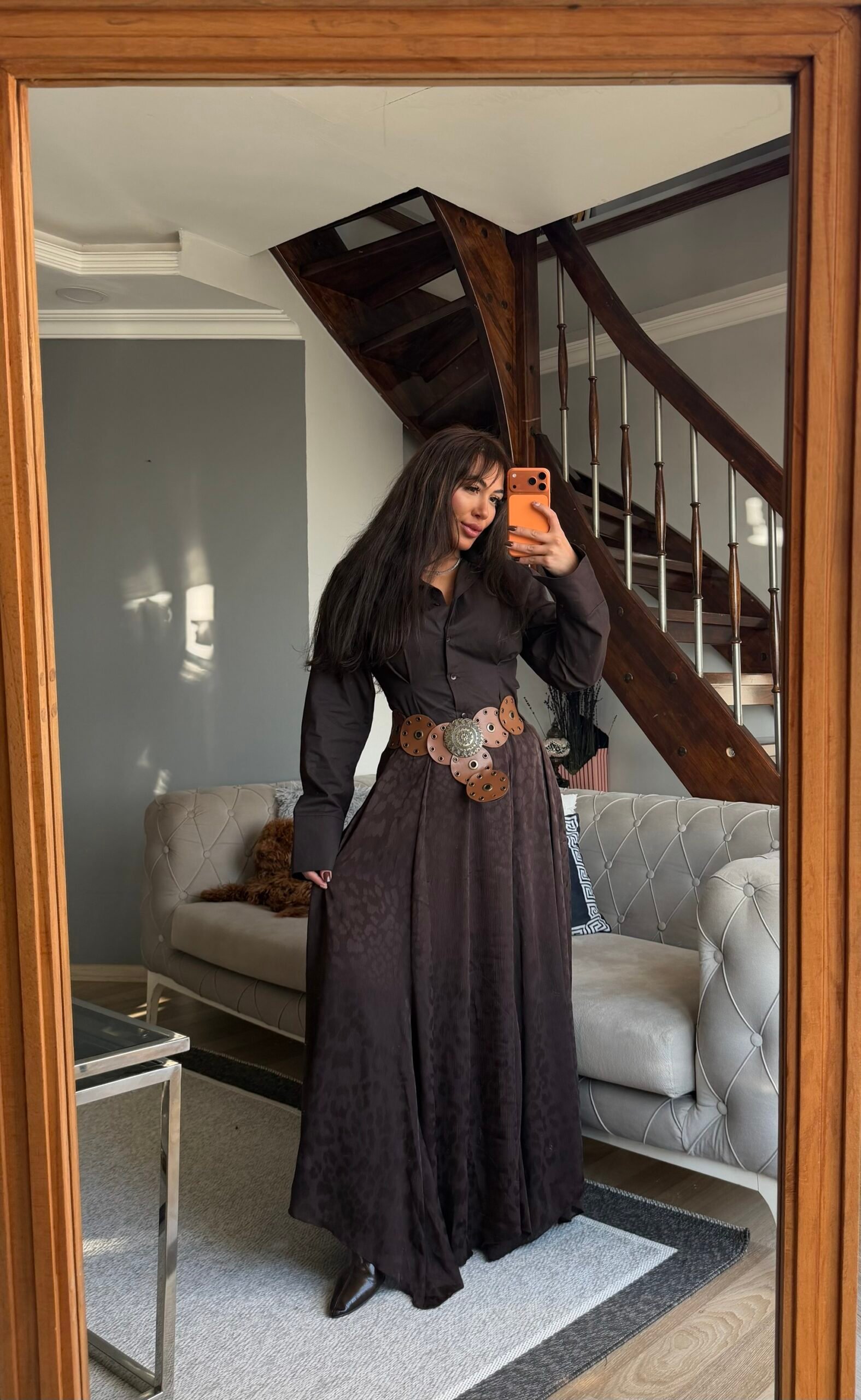 Leopar Desenli Asimetrik Astarlı Etek