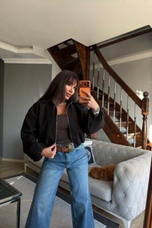 Oversize bomber ceket