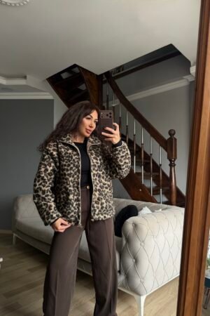 Teddy Peluş  Leopar Ceket