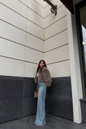 Yüksek bel Palazzo Pantolon Jean