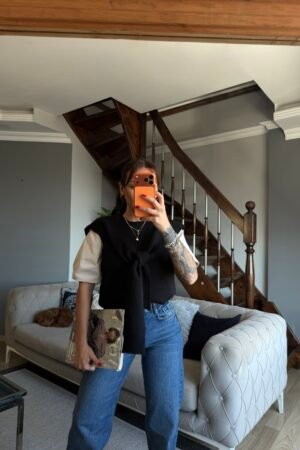 Kuşaklı Triko  Süveter