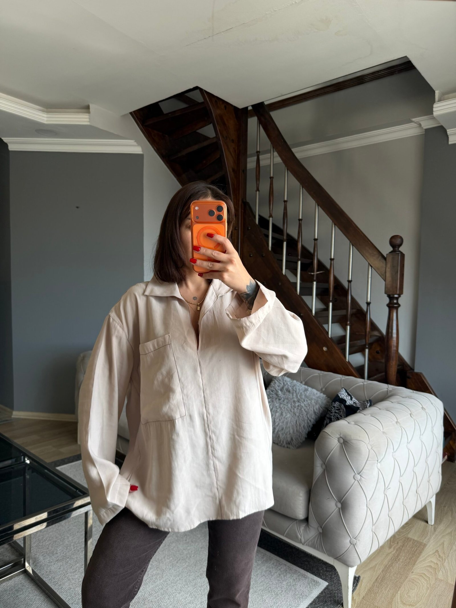 Modal Kumaş Dikişli Gömlek - Görsel 2