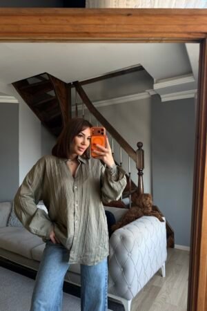 Oversize Krinkıl Gömlek