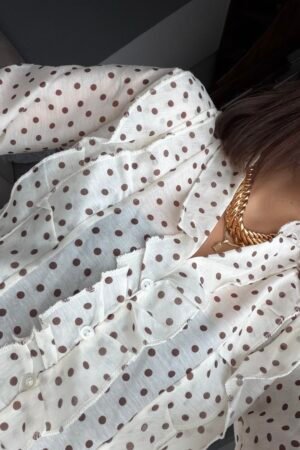 Şifon Puantiyeli Gömlek
