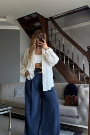 Çizgili Dökümlü Gömlek