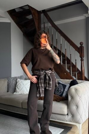 Yüksek Bel Wide Leg Jean