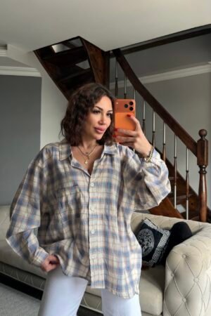 Ekoseli Oversize Gömlek