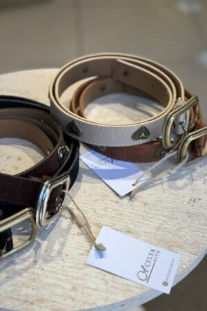 Kalp desenli süet kemer