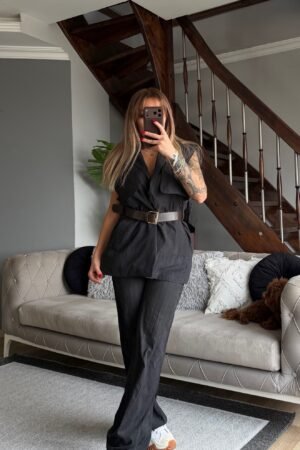 Kemerli Yelekli Takım