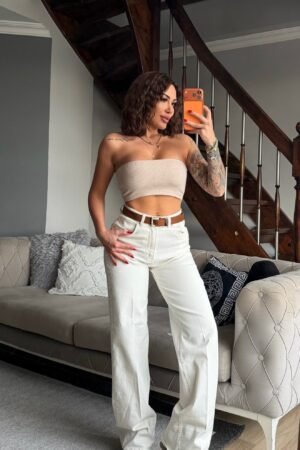 Kemerli Wide Leg Jean