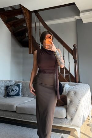 Yırtmaçlı Çelik Kumaş Kalem Etek