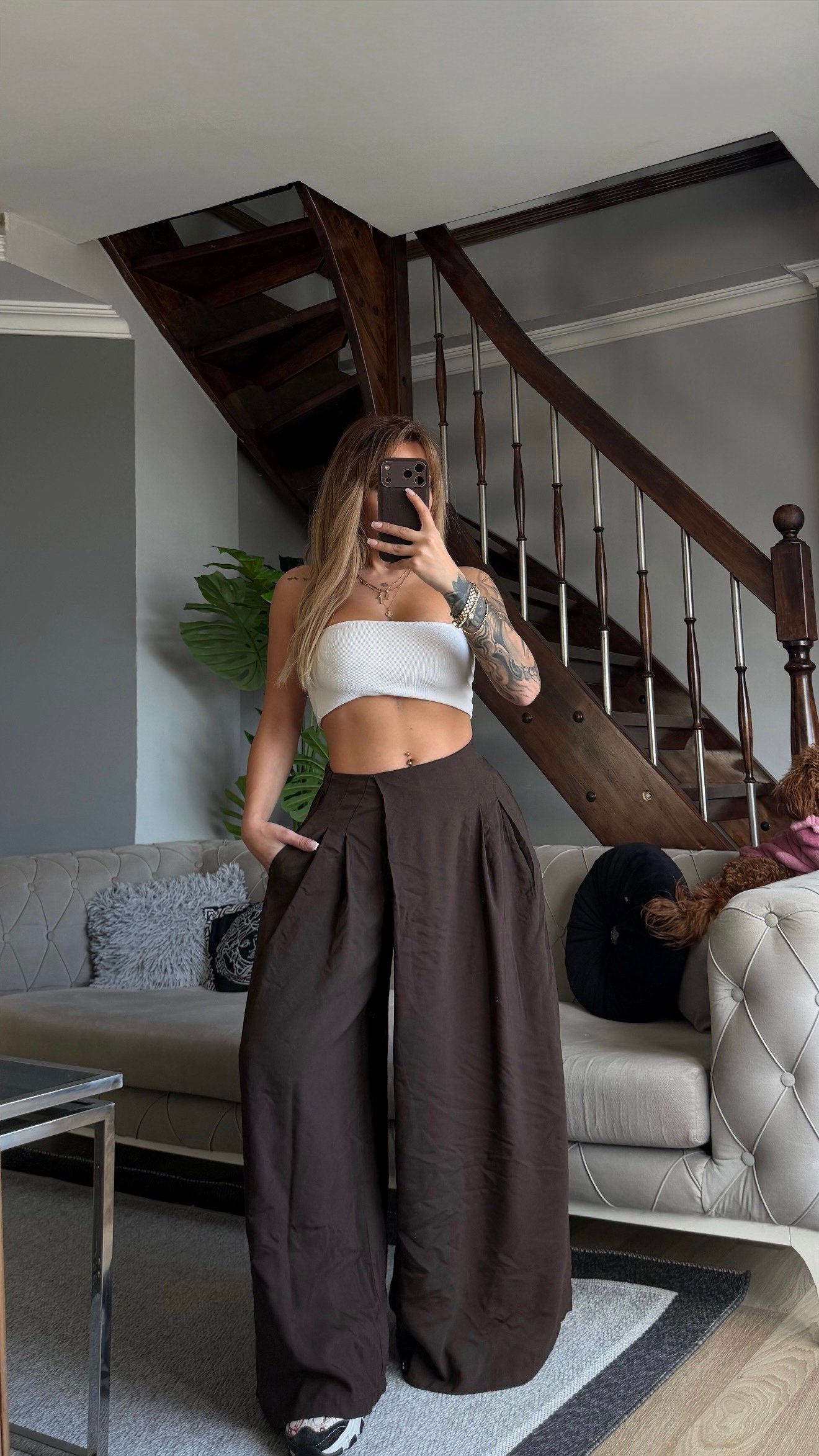 Etekli Şalvar Pantolon