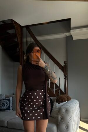 Puantiyeli  Şortlu Etek