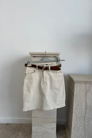 Kemerli Denim Etek