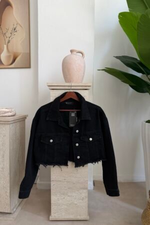 Püsküllü Crop Denim Ceket
