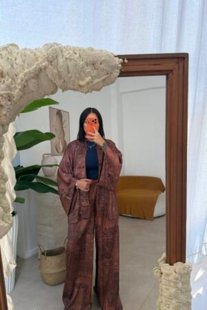 İkili Saten Kimono Takım
