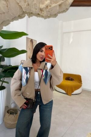 Oversize Geniş Yaka Bomber Ceket