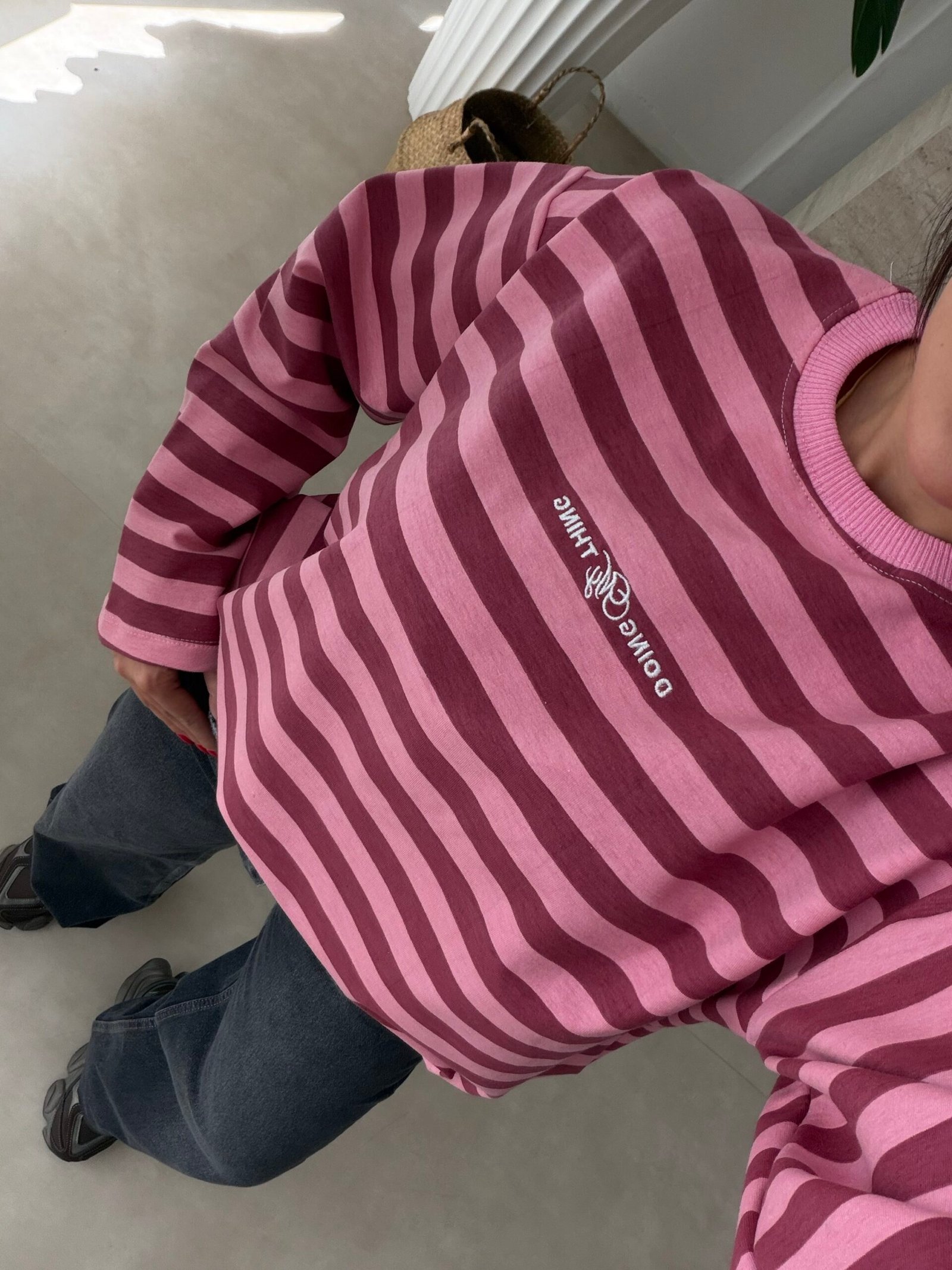 Çizgili İnce Sweat - Görsel 5