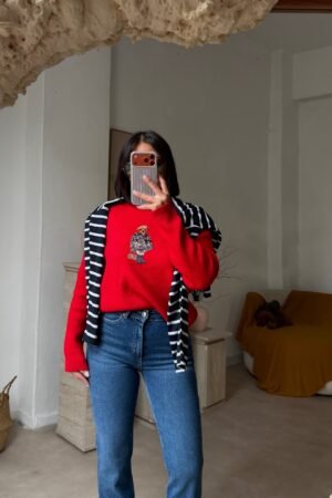 Baskılı Crop Triko