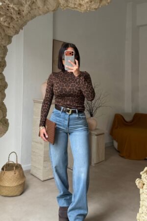 Yüksek Bel Wide Leg Jean