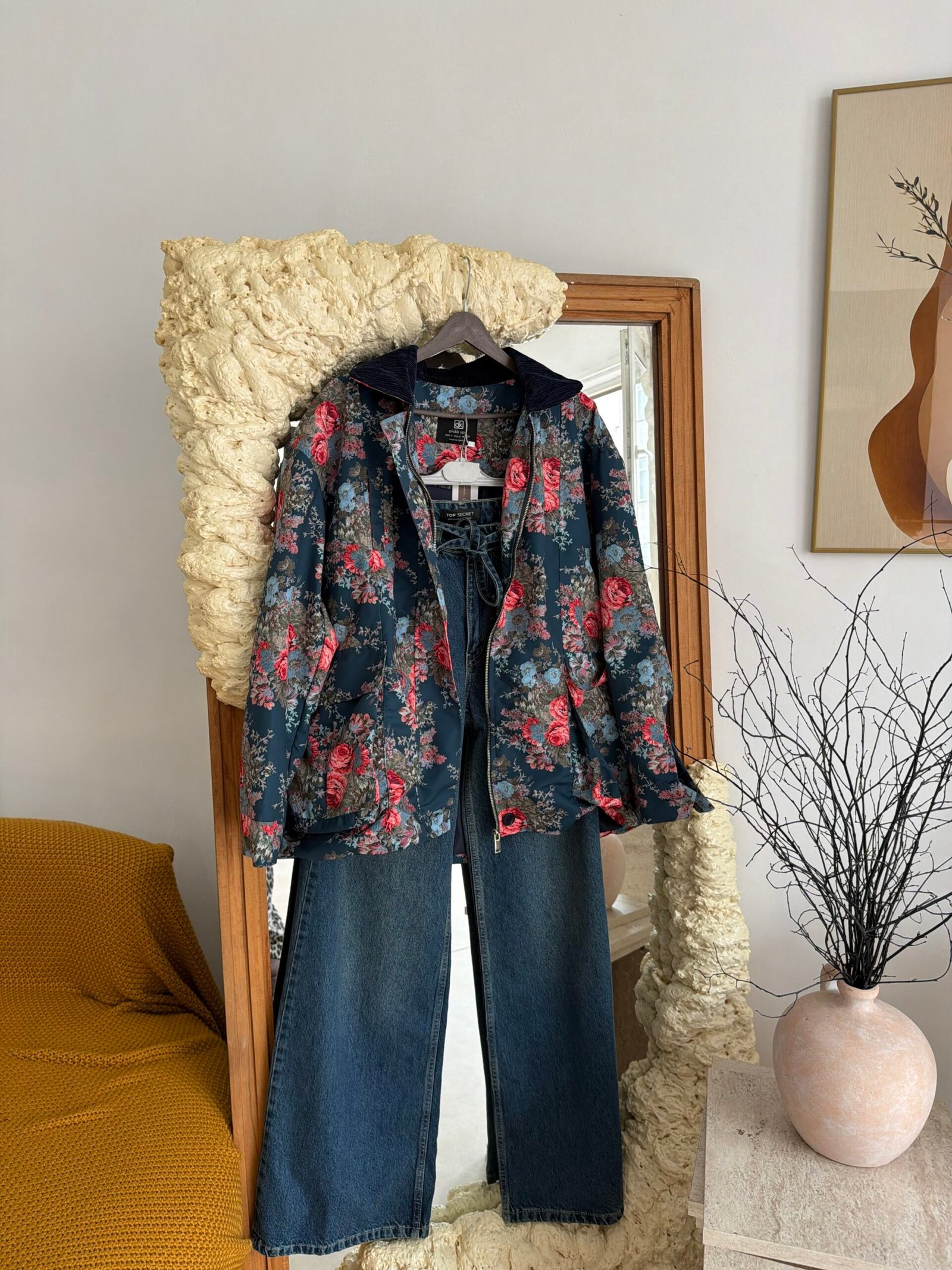 Çiçekli Oversize Trenc - Görsel 2