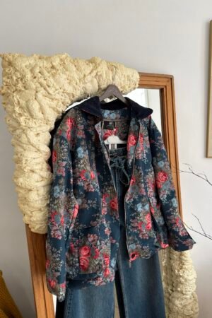 Çiçekli Oversize Trenc