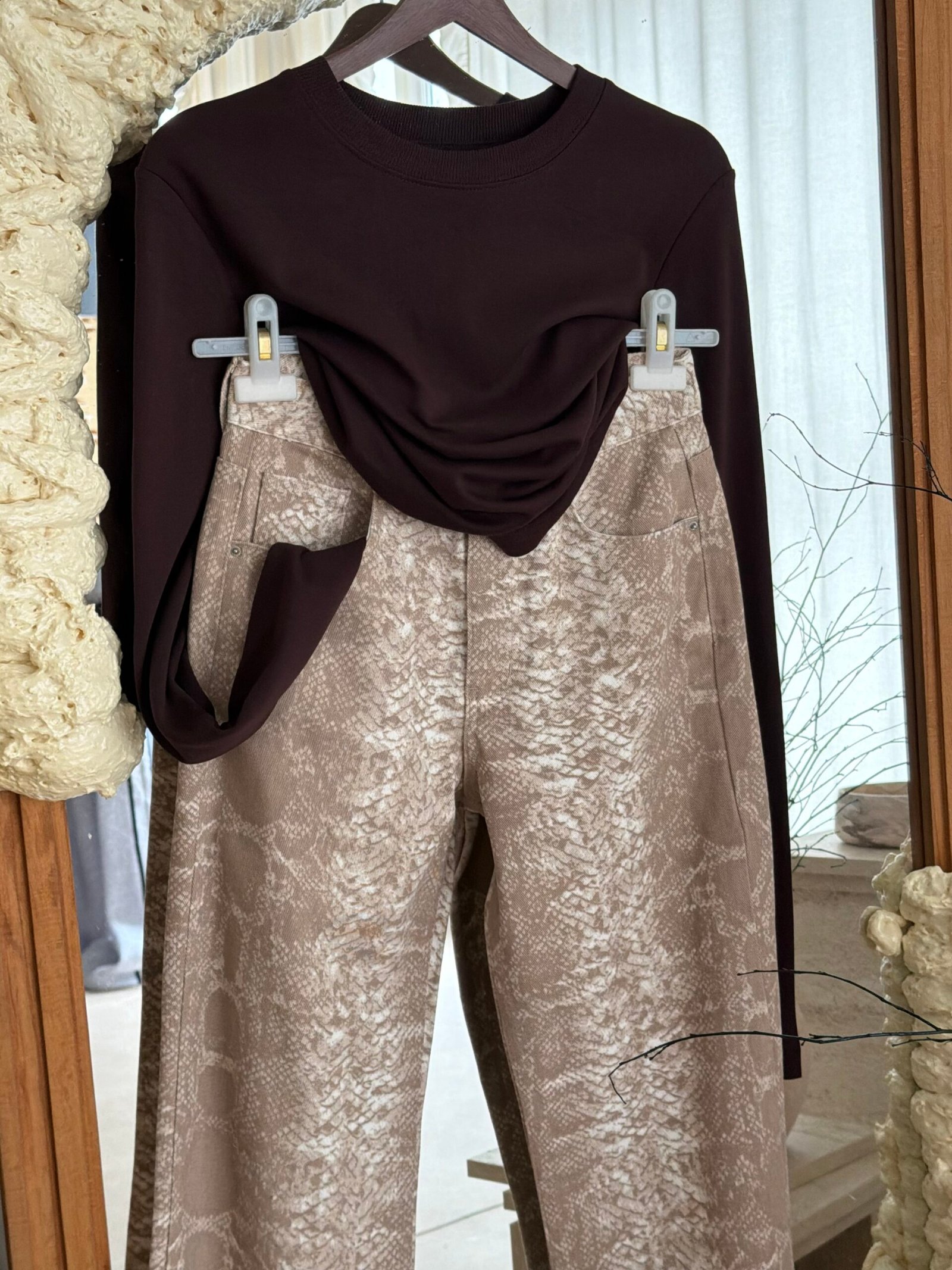 Desenli Wide Leg Jean - Görsel 2